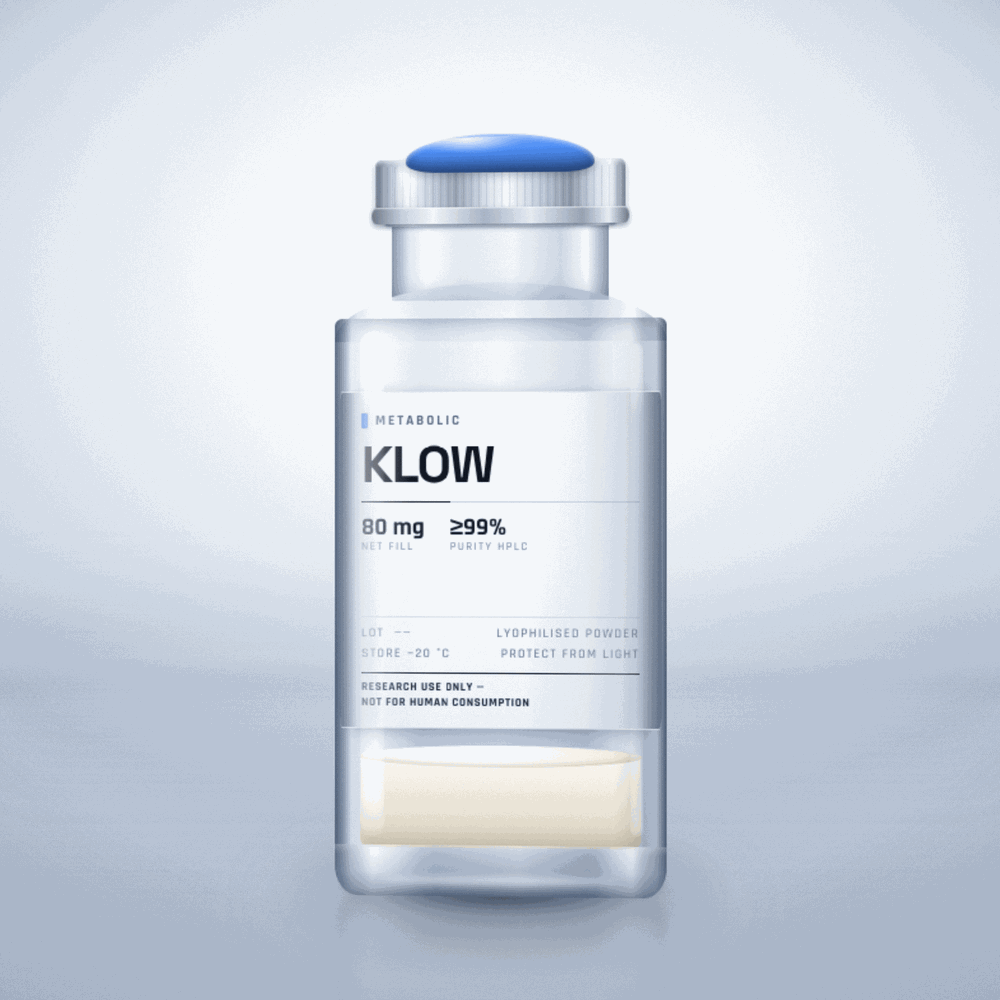 KLOW — lyophilised research compound vial, ≥99% purity, for laboratory research use only